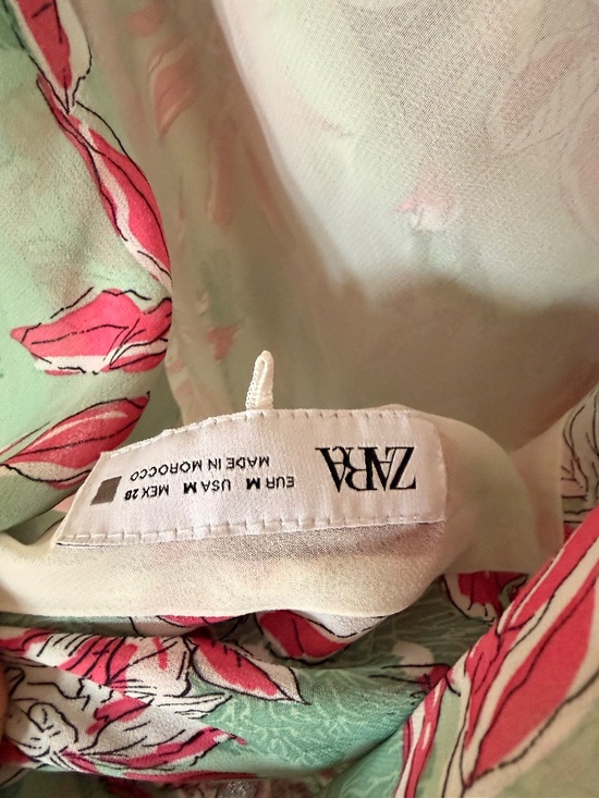 ZARA FLORAL PRINT SLIP DRESS - MULTICOLORED SIZE M - Picture 4 of 5